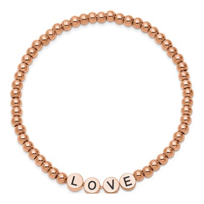 Stainless Steel LOVE Stretch Bracelet – view 3