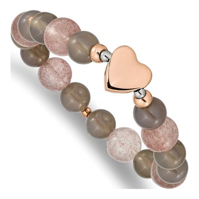 Stainless Steel Agate Stretch Bracelet