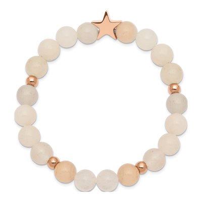 Stainless Steel IP Star Aventurine Stretch Bracelet – view 3
