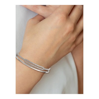 Stainless Steel Crystal Bangle Bracelet – view 4