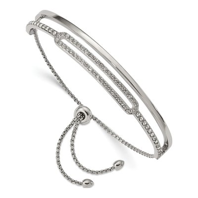 Stainless Steel Crystal Bangle Bracelet