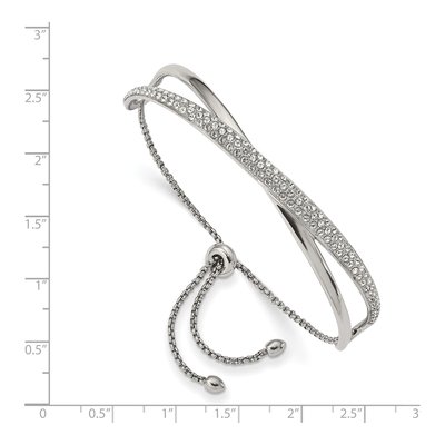 Stainless Steel Crystal Bangle Bracelet – view 3