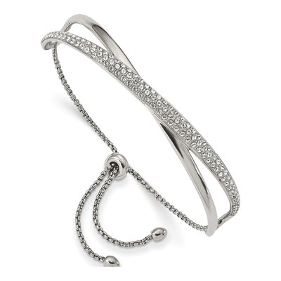 Stainless Steel Crystal Bangle Bracelet