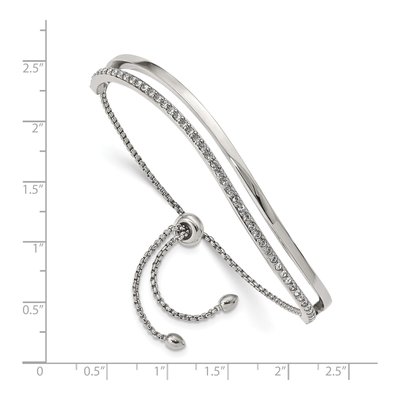 Stainless Steel Crystal Bangle Bracelet – view 3