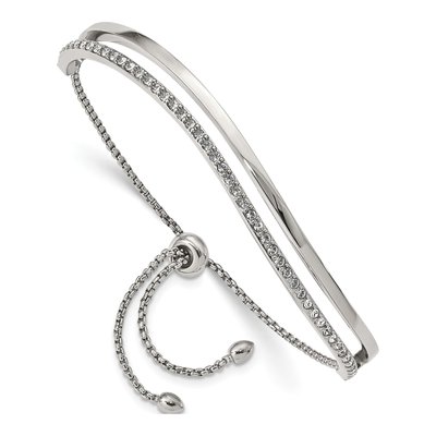 Stainless Steel Crystal Bangle Bracelet