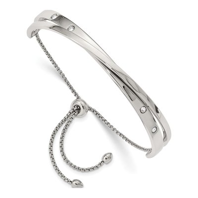 Stainless Steel Crystal Bangle Bracelet