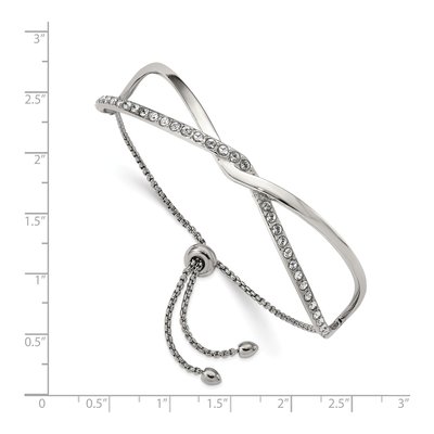 Stainless Steel Crystal Twisted Bangle Bracelet – view 3