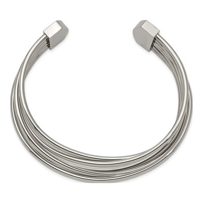 Stainless Steel Twisted Cuff Bracelet – view 3