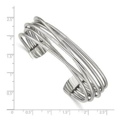 Stainless Steel Twisted Cuff Bracelet – view 4