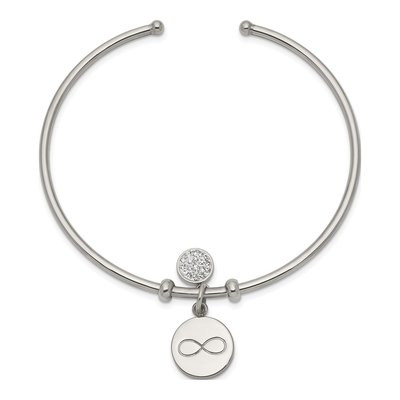 Stainless Steel Crystal Infinity Cuff Bracelet – view 3