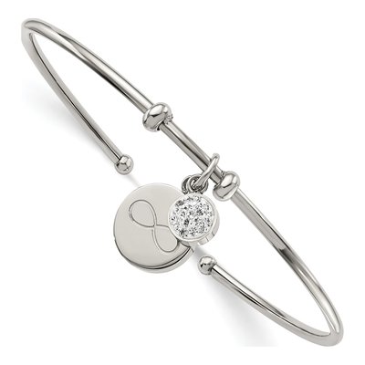 Stainless Steel Crystal Infinity Cuff Bracelet