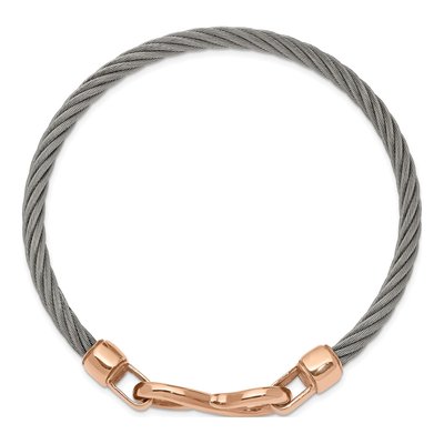 Stainless Steel IP Hook Bangle Bracelet – view 3