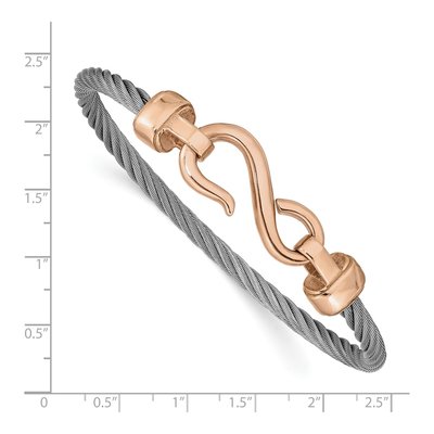 Stainless Steel IP Hook Bangle Bracelet – view 4