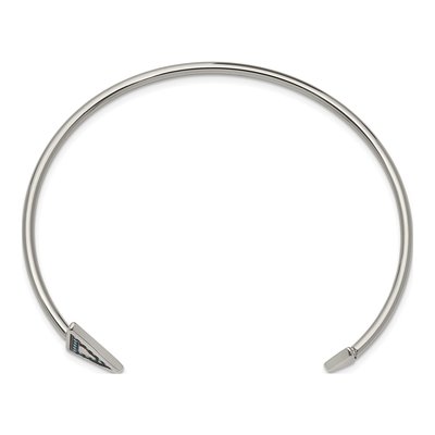Stainless Steel Turquoise Triangle Cuff Bracelet – view 2