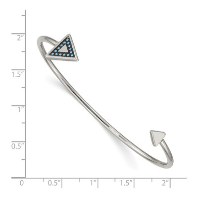 Stainless Steel Turquoise Triangle Cuff Bracelet – view 3