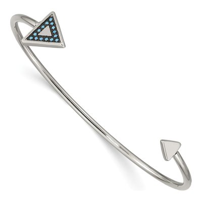 Stainless Steel Turquoise Triangle Cuff Bracelet