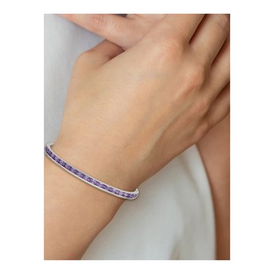 Stainless Steel CZ Hinged Bangle Bracelet – view 5