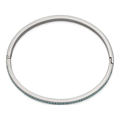 Stainless Steel Crystal Hinged Bangle Bracelet – view 2