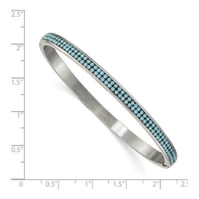Stainless Steel Crystal Hinged Bangle Bracelet – view 3