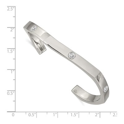 Stainless Steel Crystal Cuff Bracelet – view 4