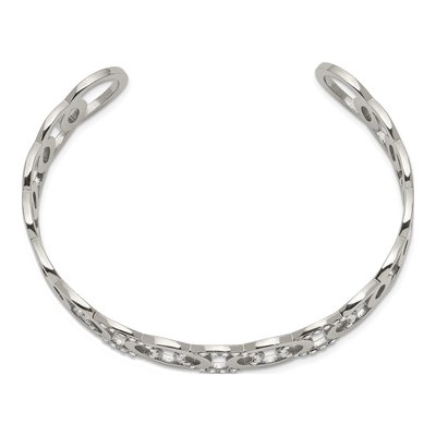 Stainless Steel Crystal Circles Cuff Bracelet – view 3