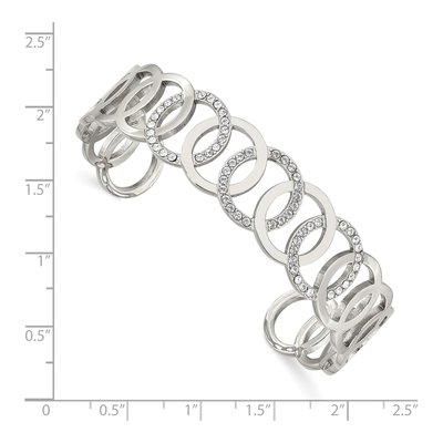 Stainless Steel Crystal Circles Cuff Bracelet – view 4