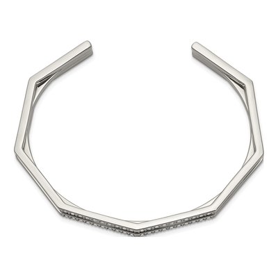 Stainless Steel Crystal Cuff Bracelet – view 2