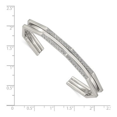 Stainless Steel Crystal Cuff Bracelet – view 3