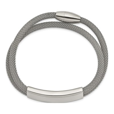 Stainless Steel Mesh 2-Strand ID Bracelet – view 3