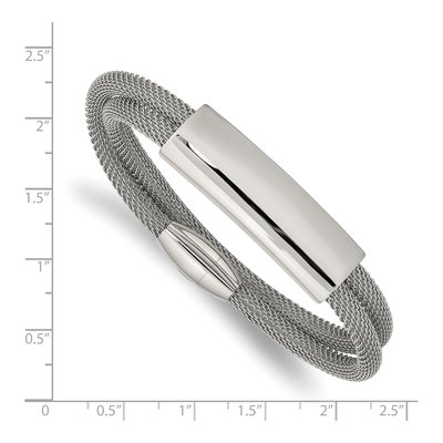 Stainless Steel Mesh 2-Strand ID Bracelet – view 4