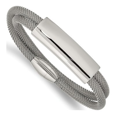 Stainless Steel Mesh 2-Strand ID Bracelet