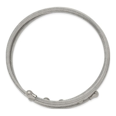 Stainless Steel Flexible Coil Bangle Bracelet – view 3