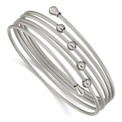 Stainless Steel Flexible Coil Bangle Bracelet