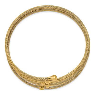 Stainless Steel IP Coil Bangle Bracelet – view 3