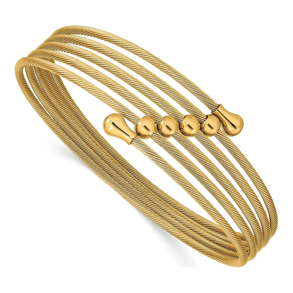 Stainless Steel IP Coil Bangle Bracelet