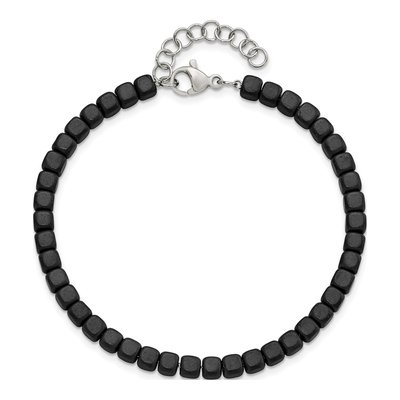 Stainless Steel Hematite Beaded Bracelet – view 5