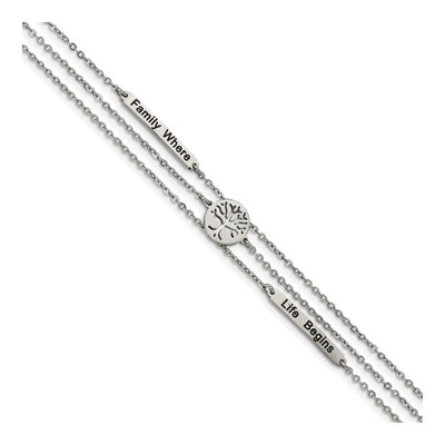 Stainless Steel Family Tree Bracelet