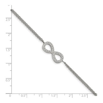 Stainless Steel CZ Infinity Bracelet – view 6