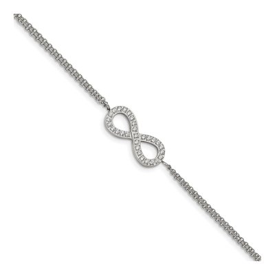 Stainless Steel CZ Infinity Bracelet