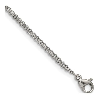 Stainless Steel CZ Sideways Cross Bracelet – view 4