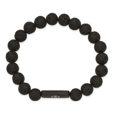 Black Stainless Steel Medical ID Lava Bracelet – view 3