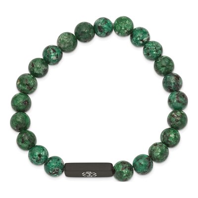 Black Stainless Steel Medical ID Beaded Bracelet – view 3