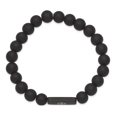 Black Stainless Steel Agate Medical ID Bracelet – view 3