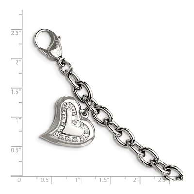 Stainless Steel CZ Heart Bracelet – view 6