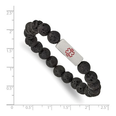 Stainless Steel Medical ID Lava Stretch Bracelet – view 3