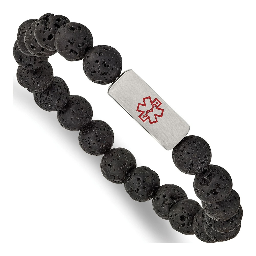 Stainless Steel Medical ID Lava Stretch Bracelet