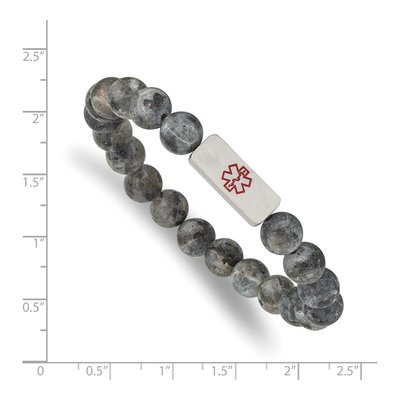 Stainless Steel Medical ID Labradorite Bracelet – view 4