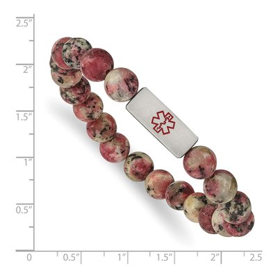 Stainless Steel Medical ID Beaded Bracelet – view 4