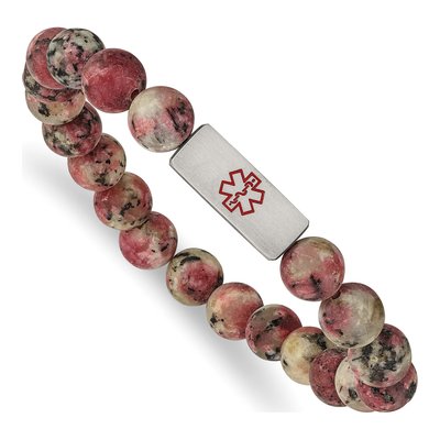 Stainless Steel Medical ID Beaded Bracelet