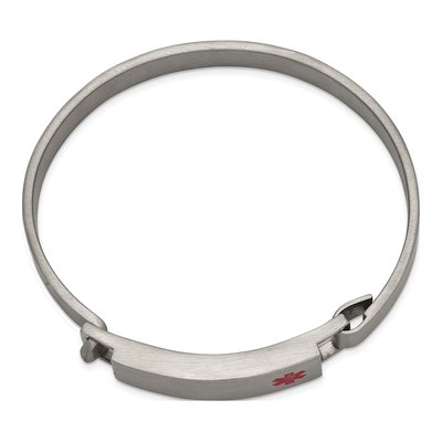 Stainless Steel Medical ID Bangle Bracelet – view 3